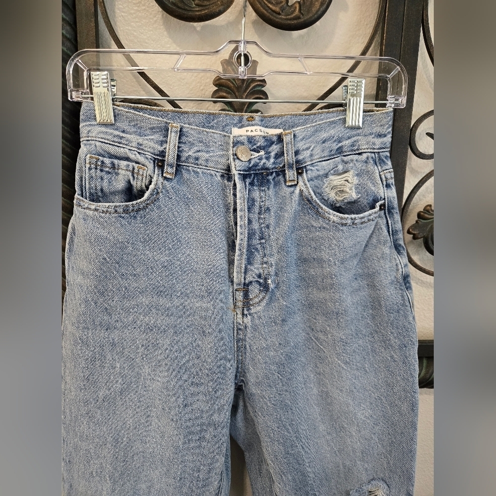 PacSun High Rise Ripped Straight Leg Jeans - Picture 4 of 10